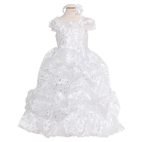 Rain Kids White Sparkling Stars Pageant Dress Toddler Girls 2T-10 - SophiasStyle.com